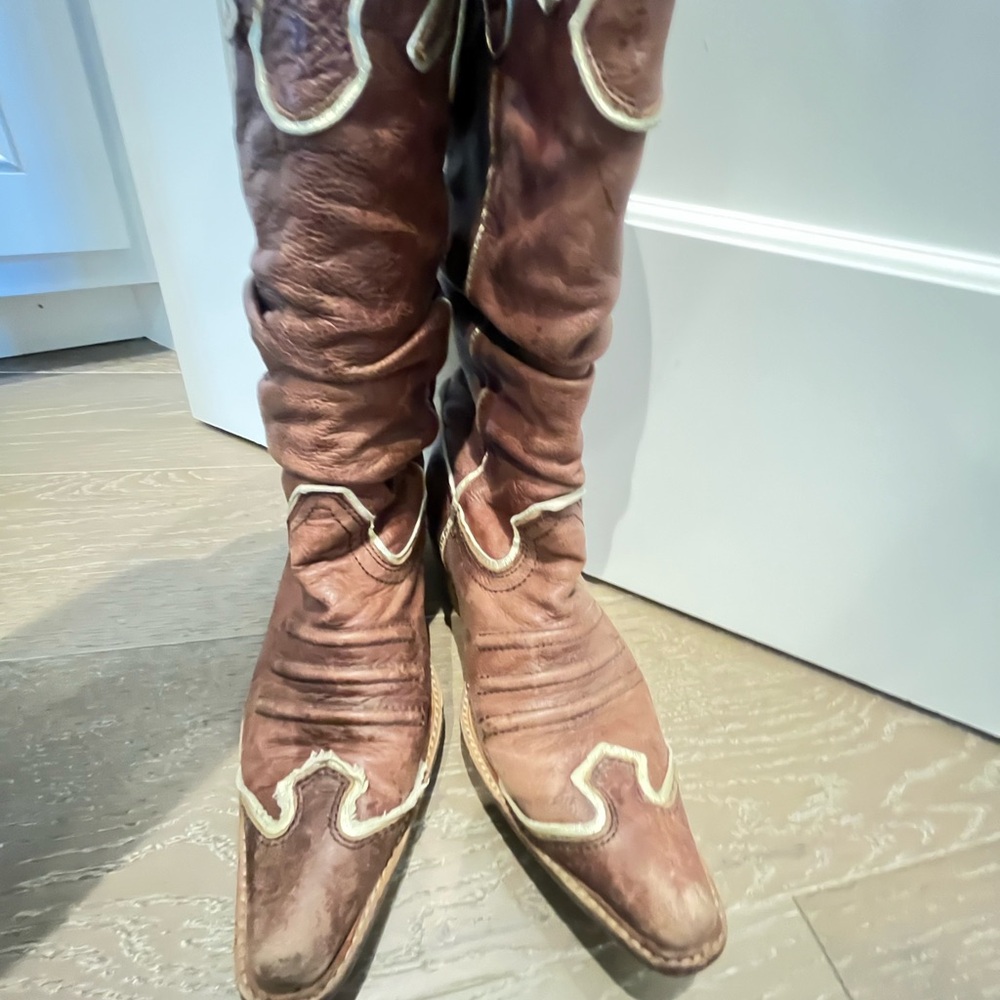 Nana gold brown Western Cowboy Boots